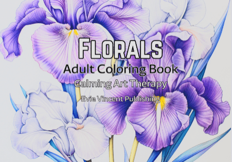 A coloring book with flowers and plants.